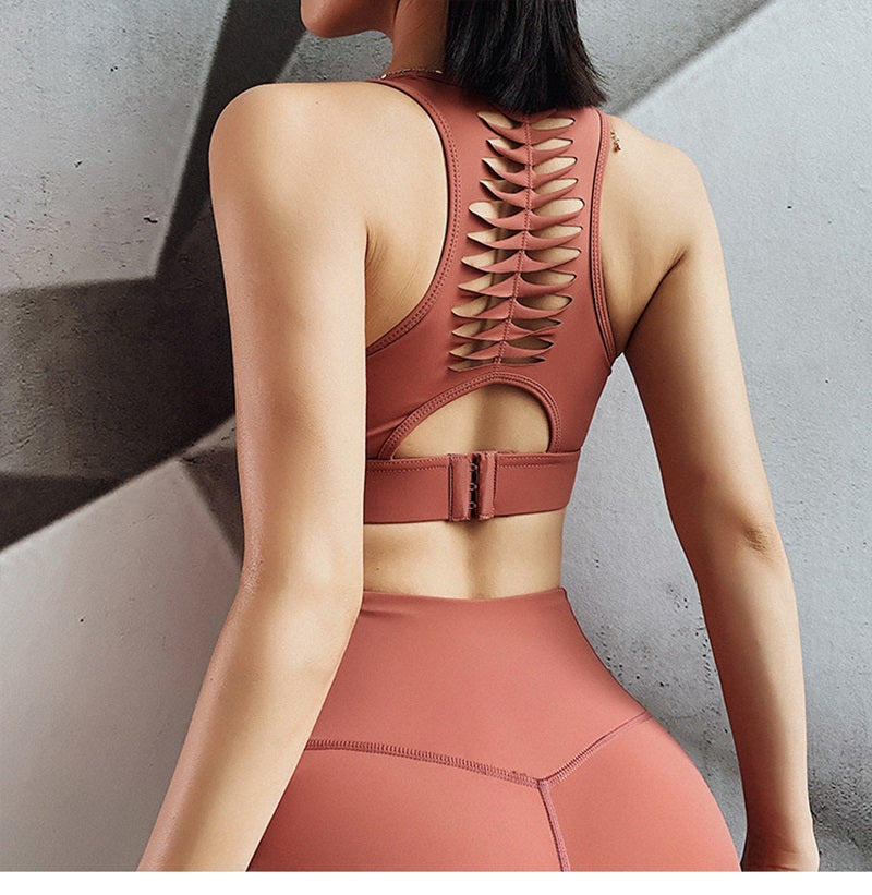 Yoga Crop Top Push up Underwear Gym Running Shockproof Shirt