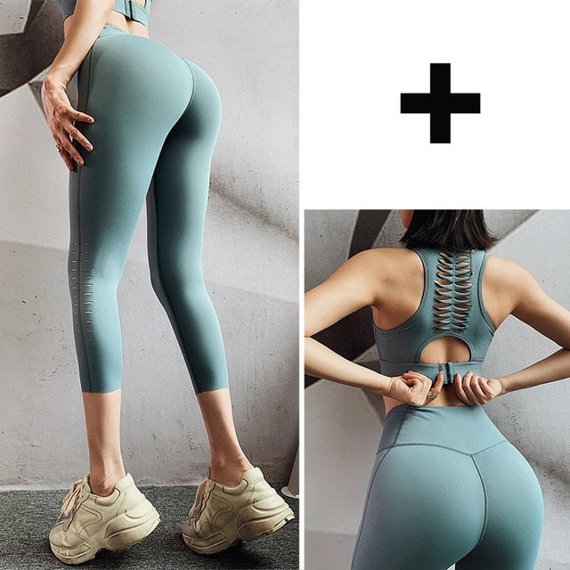 Yoga Crop Top Push up Underwear Gym Running Shockproof Shirt