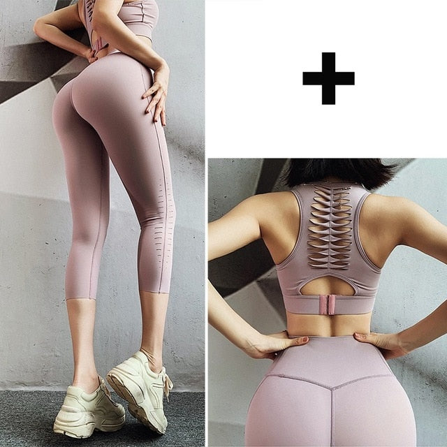 Yoga Crop Top Push up Underwear Gym Running Shockproof Shirt