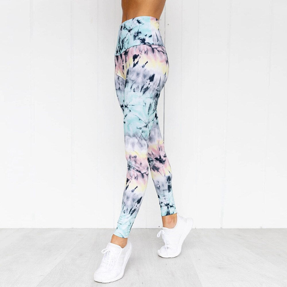 Tie Dye Leggings Seamless Yoga Leggings Gym Fashion Fitness Running Sports Workout Push Up Running Training Hips Lifting Pants