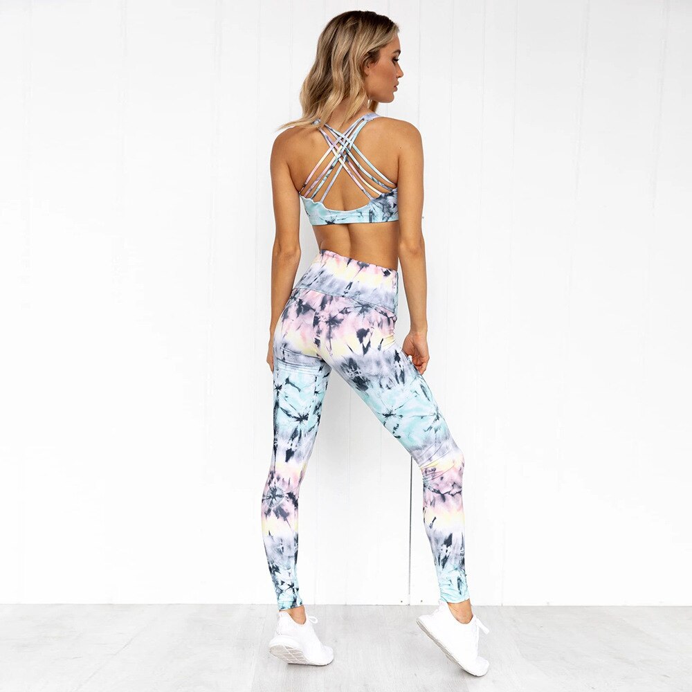 Tie Dye Leggings Seamless Yoga Leggings Gym Fashion Fitness Running Sports Workout Push Up Running Training Hips Lifting Pants